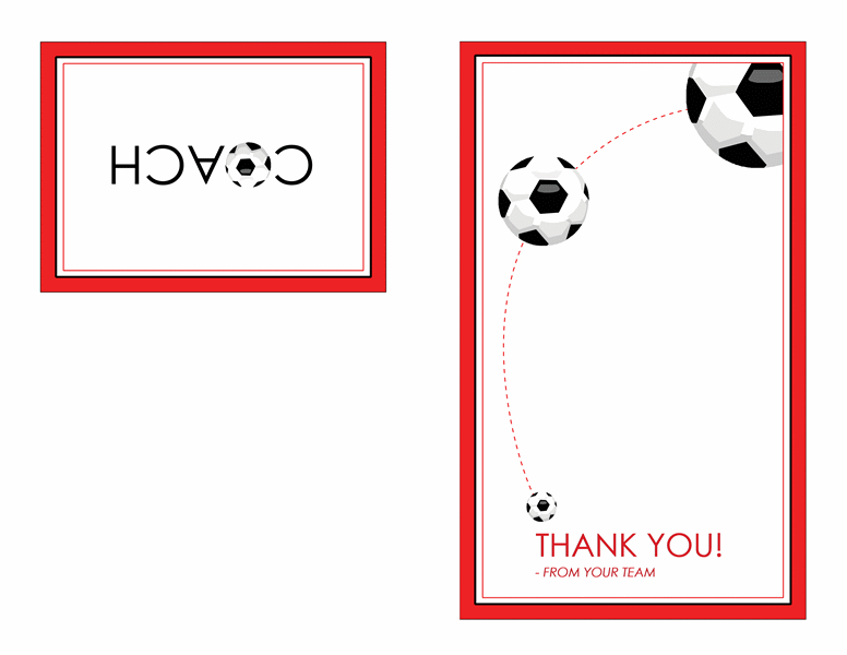 Thank You Card For Soccer Coach (Quarter-Fold) - Templates pertaining to Soccer Thank You Card Template