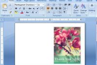 Thank You Card Templates For Word with Thank You Card Template Word