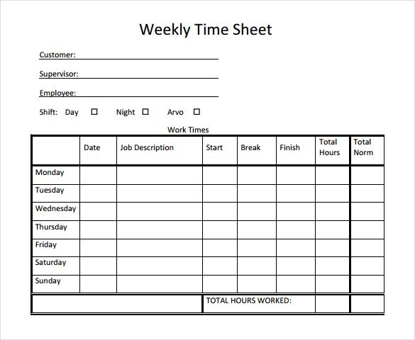 Time Sheet Template | Timesheet Template, Time Sheet regarding Weekly Time Card Template Free
