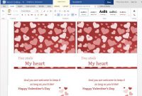 Valentine Cards Maker Template For Word Online for Valentine Card Template Word