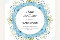 Watercolor Blue Floral Round Save The Date Card Template intended for Save The Date Cards Templates