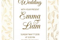 Wedding Invitation Card Template Swirl Leaves Gold with Invitation Cards Templates For Marriage