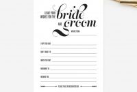 Wedding Mad Libs Card — Leave Your Wishes For The Bride And throughout Marriage Advice Cards Templates