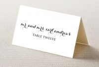 Wedding Place Card Printable Template – Editable Template for Printable Escort Cards Template