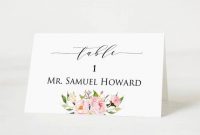 Wedding Place Cards Template Printable Head Table Place Card pertaining to Place Card Setting Template