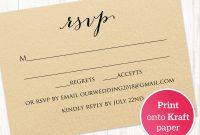 Wedding Rsvp Card Template · Wedding Templates And Printables intended for Template For Rsvp Cards For Wedding