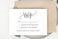 Wedding Rsvp Card Wedding Rsvp Printable Template Enclosure within Acceptance Card Template