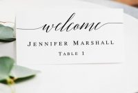 Wedding Seating Cards Template Printable Wedding Place Cards Place Cards  Download Pdf Seating Cards Rustic Calligraphy Table Name Card #vm51 throughout Printable Escort Cards Template