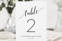 Wedding Table Number Cards Template, Printable Table Numbers, Table Number  Wedding, Wedding Table Numbers, Wedding Table Signs, Sav-021 pertaining to Table Number Cards Template