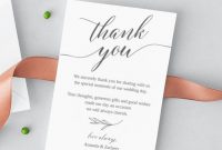 Wedding Thank You Notes Template Thank You Note Cards For Wedding Table  Fall Wedding Elegant Thank You Cards Templett Instant Download #55Fd in Template For Wedding Thank You Cards