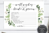 Well Wishes For The Bride And Groom Card Template, Instant pertaining to Marriage Advice Cards Templates