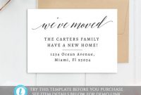 We've Moved Card Template, Editable Moving Announcement, Printable Moving  Card, Editable New Home Card, Templett, Address Announcements, with Free Moving House Cards Templates