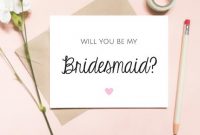 Will You Be My Bridesmaid Card, Printable Bridesmaid Card Template,  Printable Wedding Card To Bridesmaid, Pdf Instant Download for Will You Be My Bridesmaid Card Template