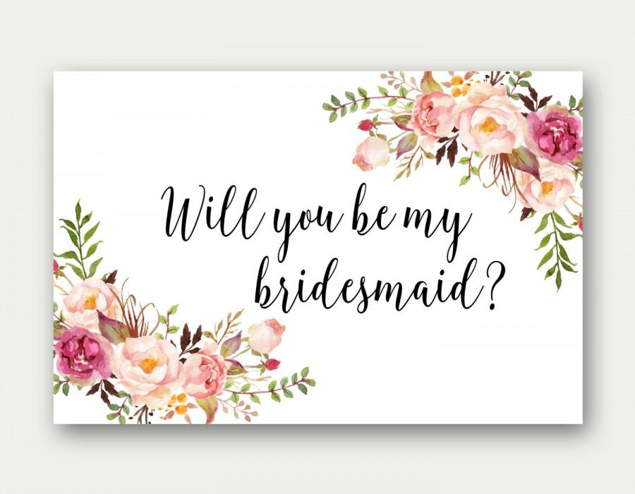 Will You Be My Bridesmaid, Printable Bridesmaid Card throughout Will You Be My Bridesmaid Card Template