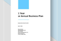 1 Year Or Annual Business Plan Template In 2020 | Business with One Page Business Plan Template Word