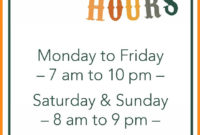 12-13 Holiday Hours Sign Template Free – Lascazuelasphilly intended for Awesome Printable Business Hours Sign Template