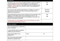 12+ Reference Checking Forms & Templates – Pdf, Doc | Free with Business Process Questionnaire Template