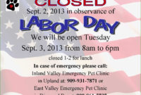 16 Splendid Closed For Labor Day Sign Template In 2020 within Business Closed Sign Template