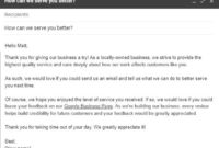 3 Email Templates For Local Businesses Asking For Reviews pertaining to New Customer Business Review Template