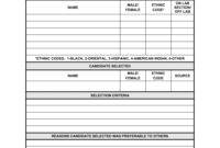 Applicant Selection Criteria Record Template |Business pertaining to New Business In A Box Templates