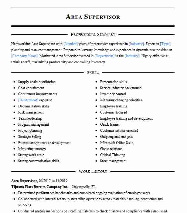 Area Supervisor Resume Example Ross Dress For Less with New Ross School Of Business Resume Template