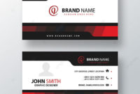 Black And White Business Card With Red Details Template regarding New Business Card Powerpoint Templates Free