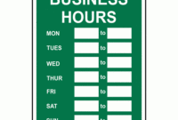 Business Hours Sign Nhe-17908 Dining / Hospitality / Retail with regard to Business Closed Sign Template