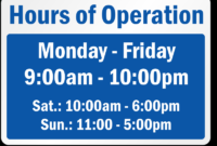 Business Hours Signs in Awesome Printable Business Hours Sign Template