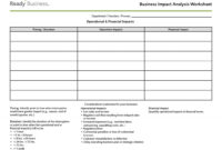Business Impact Analysis Worksheet – Pdf Format | E throughout Awesome Business Impact Analysis Template Xls