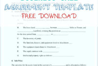 Business Sale Agreement Template Free Download within Sale Of Business Contract Template Free