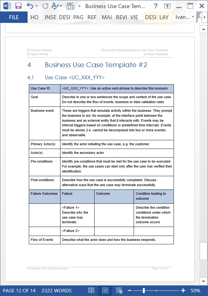 Business Use Case Template - Templates, Forms, Checklists with regard to Writing Business Cases Template