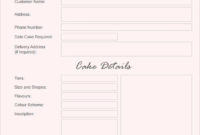 Cake Order Form Template Pdf (With Images) | Wedding Cake with Cake Business Plan Template