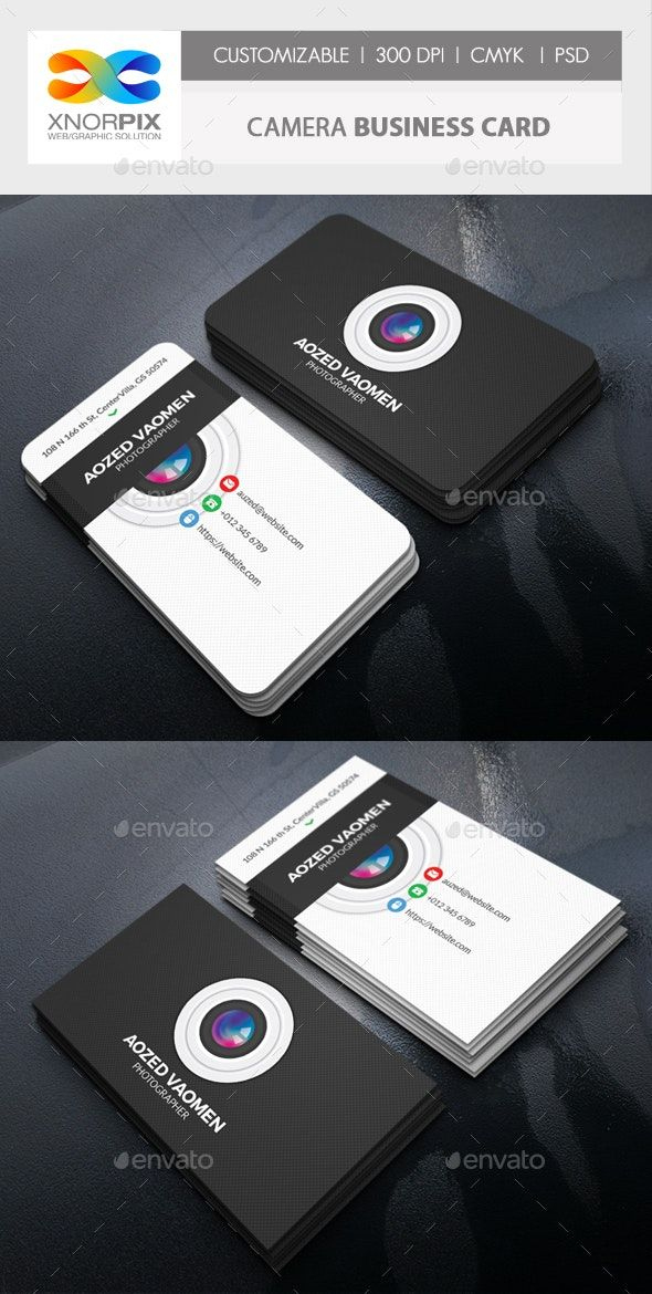 Camera Business Card-Axnorpix | Graphicriver for Email Business Card Templates