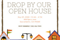 Colorful Houses Illustrated Open House Invitation throughout New Business Open House Invitation Templates Free