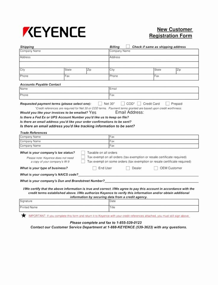 Credit Application Form Template Awesome 028 New Customer throughout Business Account Application Form Template