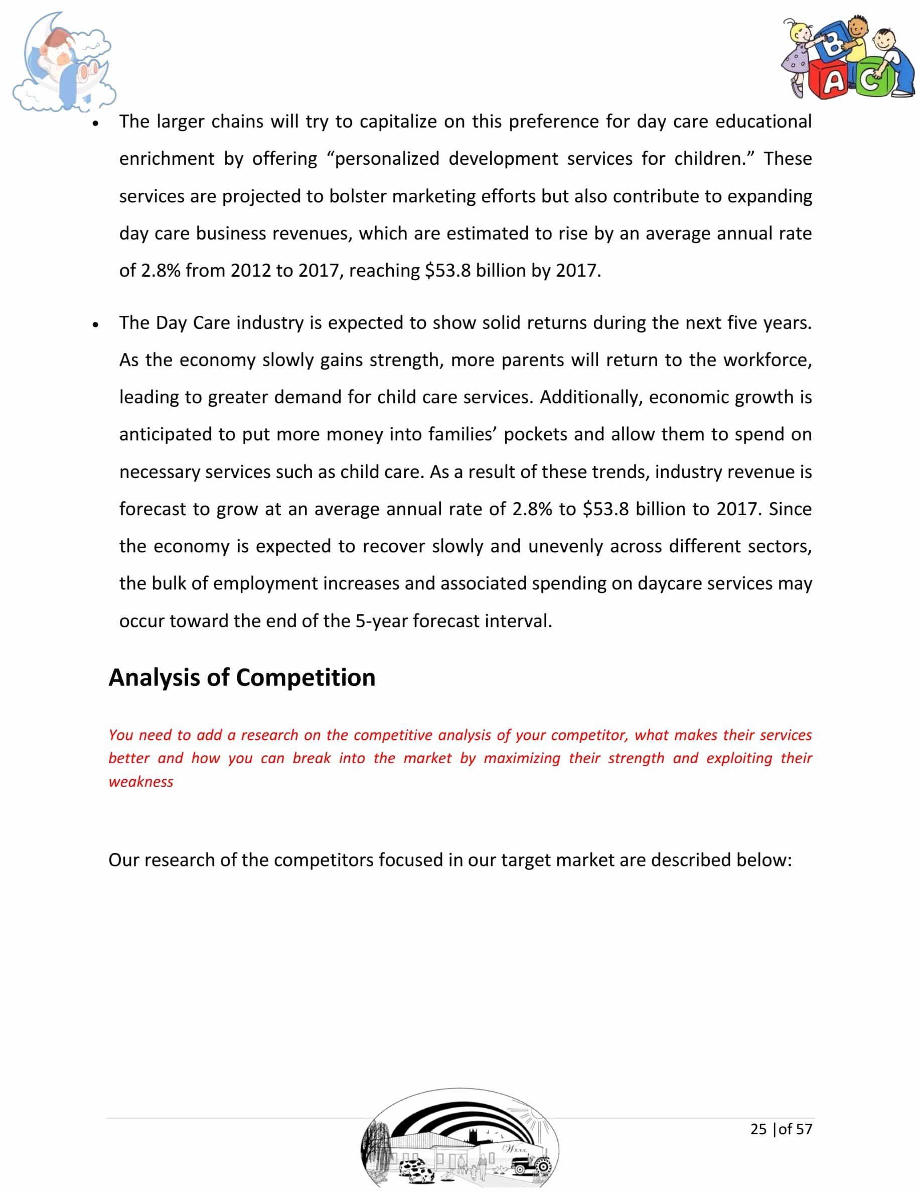 Daycare Business Plan Template Free Download Inspirational inside Amazing Daycare Business Plan Template Free Download