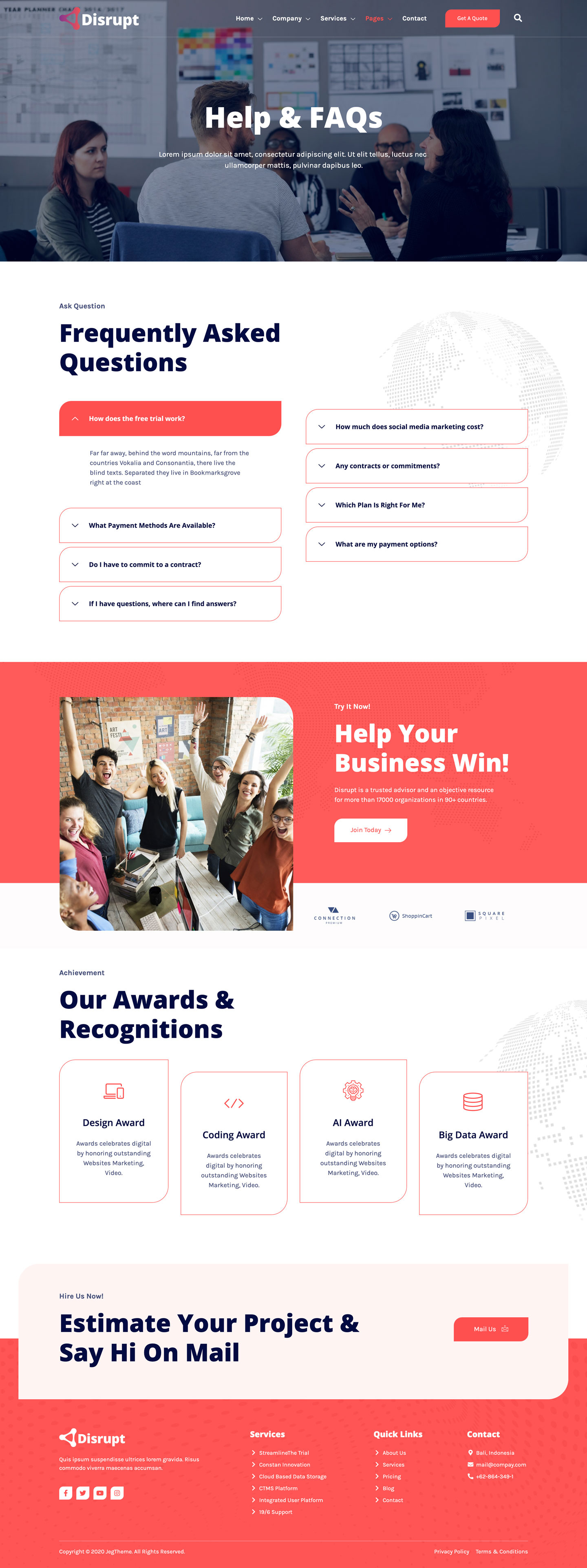 Disrupt - Tech Startup Business Elementor Template Kit with regard to Business Plan Template For Tech Startup