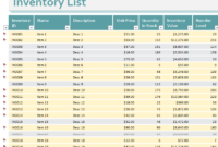 Download Inventory Value Stock Excel Spreadsheet Sample with regard to Business Process Inventory Template
