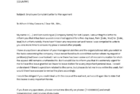 Employee Complaint Letter To Management | Templates At for Best Business Reply Mail Template