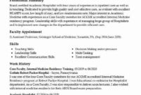 Family Medicine Residency Program, Chief Resident (2016 17 throughout New Ross School Of Business Resume Template