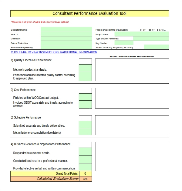Free 12+ Sample Performance Evaluation Forms In Pdf | Word regarding Awesome Business Process Evaluation Template