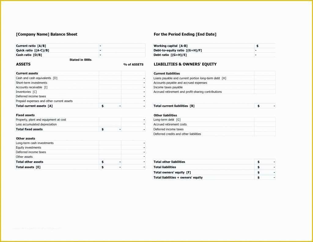 Free Balance Sheet Template For Small Business Of Balance pertaining to Small Business Balance Sheet Template