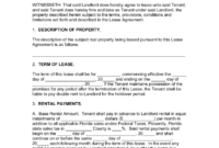 Free Florida Commercial Lease Agreement Template – Word with regard to Business Lease Agreement Template