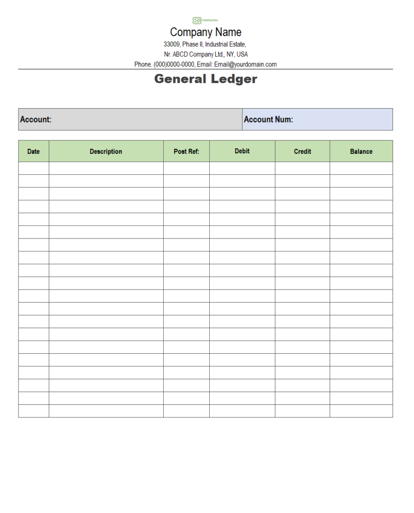 General Ledger Template For Excel [Accounting Journal] intended for Business Ledger Template Excel Free