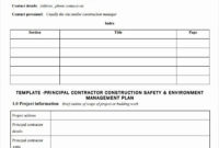 Lovely Construction Site Safety Plan Template In 2020 within Awesome Free Construction Business Plan Template