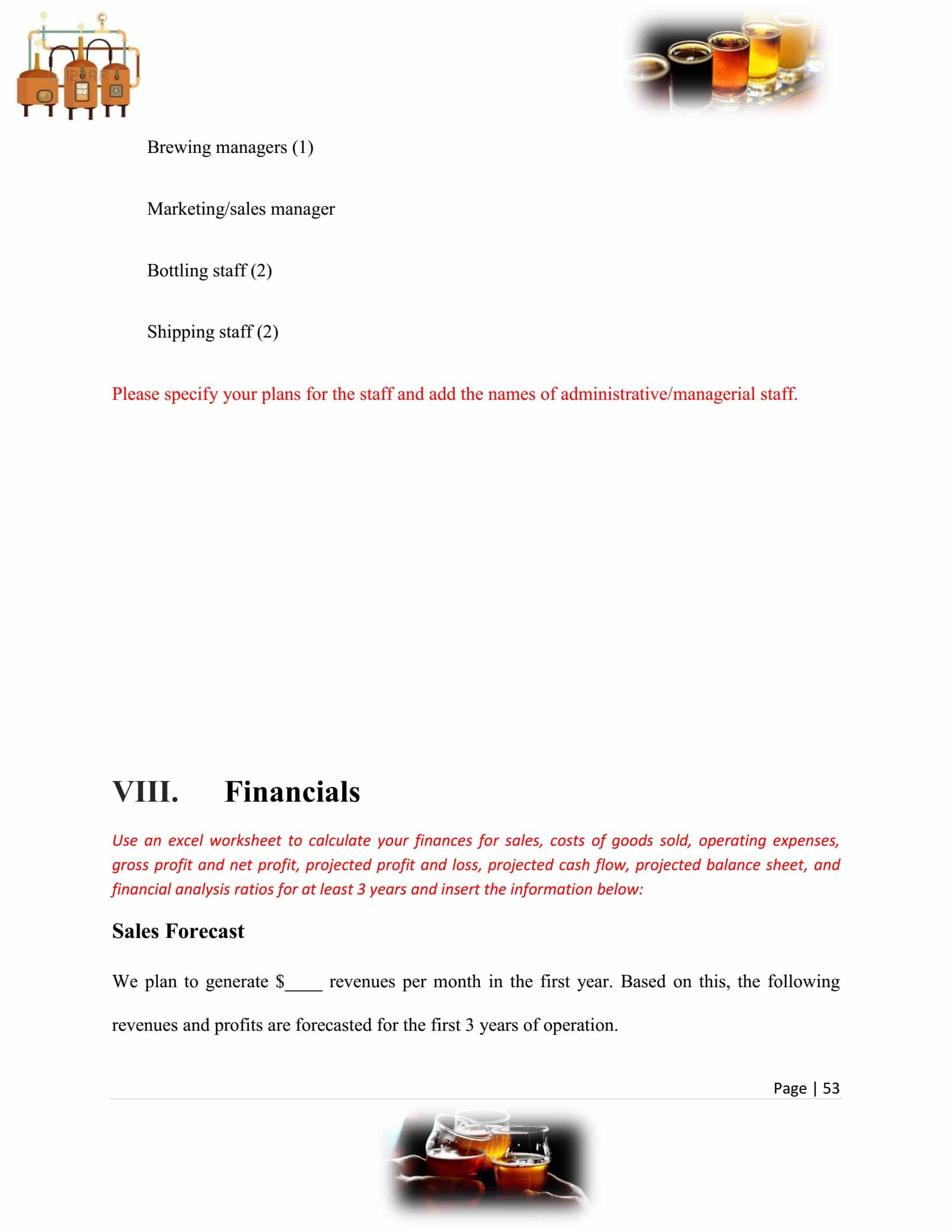 Microbrewery Business Plan Template Sample Pages - Black in Brewery Business Plan Template Free