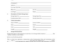 Ohio Vehicle Storage Agreement Form | Legal Forms And for Self Storage Business Plan Template
