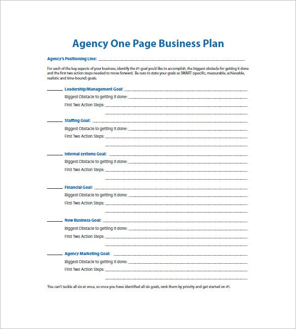 One Page Business Plan Template - 12+ Free Word, Excel,Pdf for Awesome Simple Business Proposal Template Word