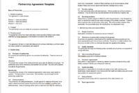 Partnership Agreement Templates – 21 Free Samples Or for Fresh Contract For Business Partnership Template
