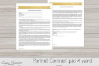 Photography Contract, Model Release, Portrait Session regarding Fresh Photography Business Forms Templates